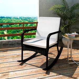 Garten-Schaukelstuhl D6213 Schwarz - Rattan - 101 x 91 x 64 cm