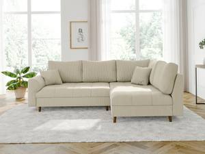 Ecksofa und Hocker Neo, Cord-Stoff Beige