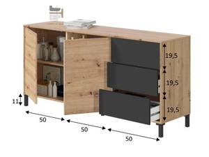 Kommode Concord Braun - Holzwerkstoff - 154 x 75 x 41 cm