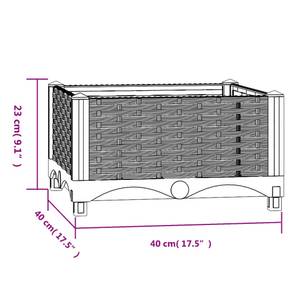 Hochbeet 3006706-4 Grau - 40 x 23 x 40 cm