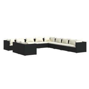 Salon de jardin (lot de 11) 3013637-19 Noir - Blanc - Métal - Polyrotin - 70 x 61 x 70 cm