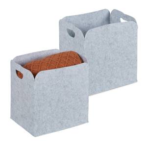 2x paniers de rangement Gris - Textile - 30 x 30 x 23 cm