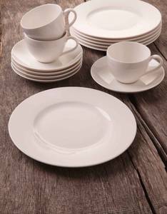 Kaffeeservice Basic White 18er Set Weiß - Ton - Porzellan - 1 x 1 x 1 cm