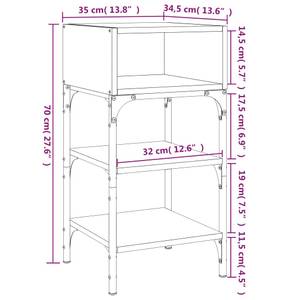 Eleganter Nachttisch mit viel Stauraum Braun - Holzwerkstoff - 35 x 70 x 35 cm