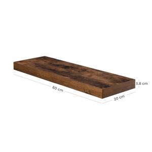 Wandregal Wandboard Holzoptik Braun - Holzwerkstoff - 20 x 4 x 60 cm