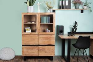 Highboard KYOTO I Beige - Massivholz - Holzart/Dekor - 103 x 16 x 45 cm