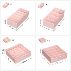 Aufbewahrungsbox Tod (8er Set) Pink - Kunststoff - 32 x 10 x 32 cm