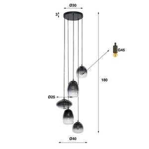 Pendelleuchte Mix Traped 5L Schwarz - Glas - 40 x 180 x 40 cm