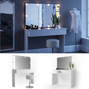 Schminktisch Azur Hocker Spiegel LED Weiß - Holzwerkstoff - 120 x 83 x 40 cm