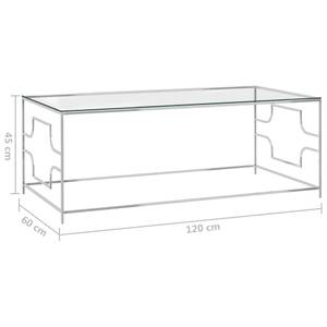 Couchtisch D500 Silber - Glas - 60 x 45 x 120 cm