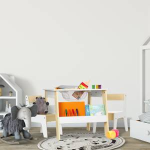 Ensemble mobilier enfants 3 pièces Beige - Blanc - Bois manufacturé - 55 x 51 x 69 cm