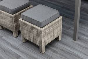 Dining Lounge Set Maya Alu / Polyrattan Grau - Metall - Polyrattan