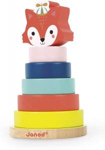 Stapelbarer Fox Baby Forest Gelb - Massivholz - 10 x 18 x 10 cm