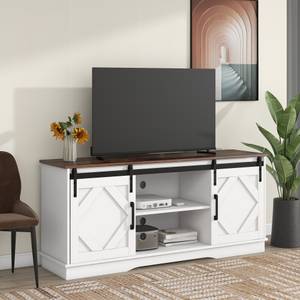 Buffet TV Astraios Ⅳ Noir - Imitation noyer - Blanc