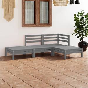 Garten-Lounge-Set Grau - Massivholz - Holzart/Dekor - 64 x 63 x 64 cm