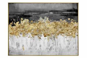 Gerahmtes Acrylbild Golden Gift Schwarz - Grau - Massivholz - Textil - 90 x 60 x 4 cm