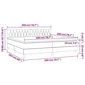 Lit à sommier tapissier 3017265-24 Crème - Largeur : 200 cm