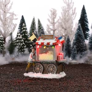 Weihnachtsdorf-Miniatur Popcornwagen Multifarben (11 x 7.5 x 12)