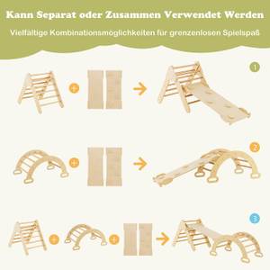 Klettergerüst mit doppelseitigen Rampe Holz