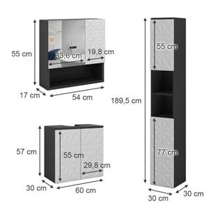 Badmöbel Set Edge 40566 Schwarz - Weiß