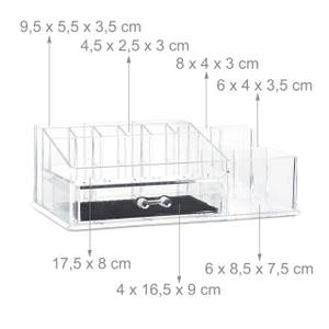 Organiseur de maquillage 16 compartiment Noir - Matière plastique - 28 x 10 x 18 cm