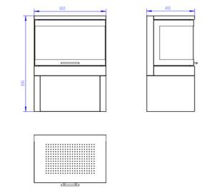 Ethanolkamin Glow Fire Trosa Schwarz - Glas - Metall - 60 x 81 x 40 cm