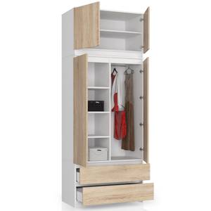 Surmeuble pour Armoire S90 2T CLP Imitation chêne de Sonoma - Blanc