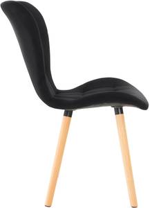 chaise salle à manger Elda Lot de 2 Noir - Fourrure synthétique