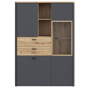 Wohnzimmer Leone 30 (3-teilig) LED Grau - Holzwerkstoff - 297 x 160 x 42 cm