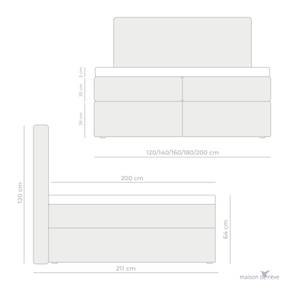 Boxspringbett Annecy Premium Beige - Breite: 160 cm