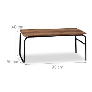 Table basse style industriel Noir - Marron - Bois manufacturé - Métal - 93 x 40 x 50 cm