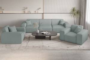 Sofa CELES PREMIUM 3-Sitzer Stoff Scala Pastellblau - Breite: 225 cm