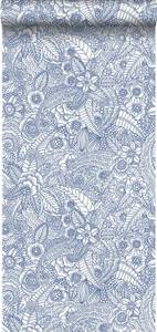 papier peint fleurs 7120 Bleu - Fibres naturelles - Textile - 53 x 1005 x 1005 cm