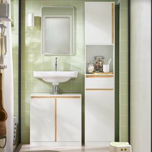 Meuble sous Lavabo BZR78-W Blanc - Bois manufacturé - Bois massif - Bois/Imitation - 60 x 60 x 30 cm