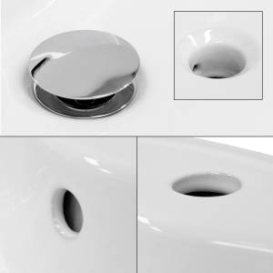 Waschbecken Rundform Ø  455x185 mm Weiß Weiß - Keramik - 46 x 19 x 46 cm