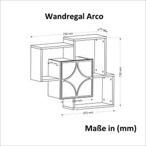 Wandregal Arco mit Tür Walnuss Braun - Holzwerkstoff - 79 x 73 x 22 cm