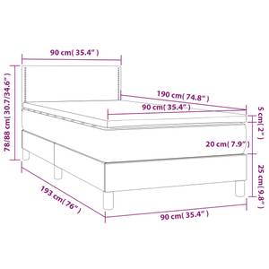 Boxspringbett 3017268-4 Schwarz - 90 x 193 cm