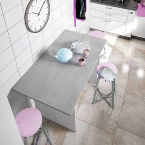 Table à rallonge Garland Blanc et Ciment Gris - Bois manufacturé - 35 x 77 x 120 cm