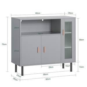 Mikrowellenschrank FSB82-HG Grau - Holzwerkstoff - 35 x 75 x 80 cm