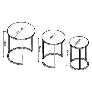 Set de 3 tables d'appoint Kyyjärvi Gris - Verre - 50 x 58 x 50 cm