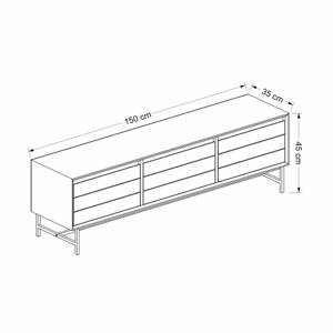 Fernsehtisch Gørlev Grau - Holzwerkstoff - 150 x 45 x 35 cm