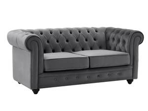 Sofa CHESTERFIELD Anthrazit - Tiefe: 168 cm