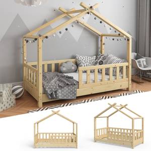 Lit cabane Design 140x70cm nature 76 x 125 x 148 cm