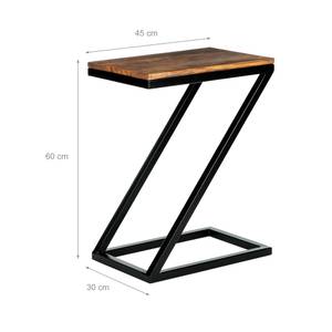 Beistelltisch 45x30x60cm Natur/Schwarz Braun - Massivholz - 30 x 60 x 45 cm