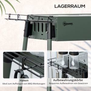 Holzkohlegrill 846-112V00DG Grün - Metall - 30 x 70 x 77 cm