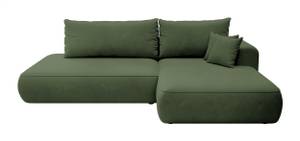 Ecksofa mit Schlaffunktion FOGGI Salbei - Armlehne davorstehend rechts - Ecke davorstehend rechts - Ottomane davorstehend rechts