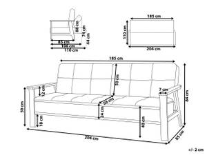 3-Sitzer Sofa TJORN Braun - Grau - Textil - 204 x 82 x 67 cm