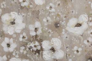 Acrylbild handgemalt Feld der Wünsche Weiß - Massivholz - Textil - 100 x 75 x 4 cm