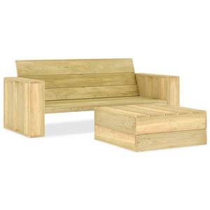 Garten-Sofagarnitur Braun - Massivholz - Holzart/Dekor - 75 x 31 x 75 cm