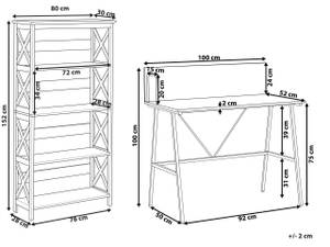 Büromöbel-Set FOSTER 2-tlg Schwarz - Braun - Holzwerkstoff - 100 x 152 x 52 cm